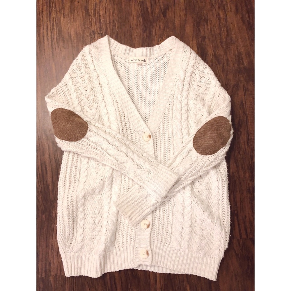 Olive & Oak Elbow-Patch Cardigan |Urban Outfitters